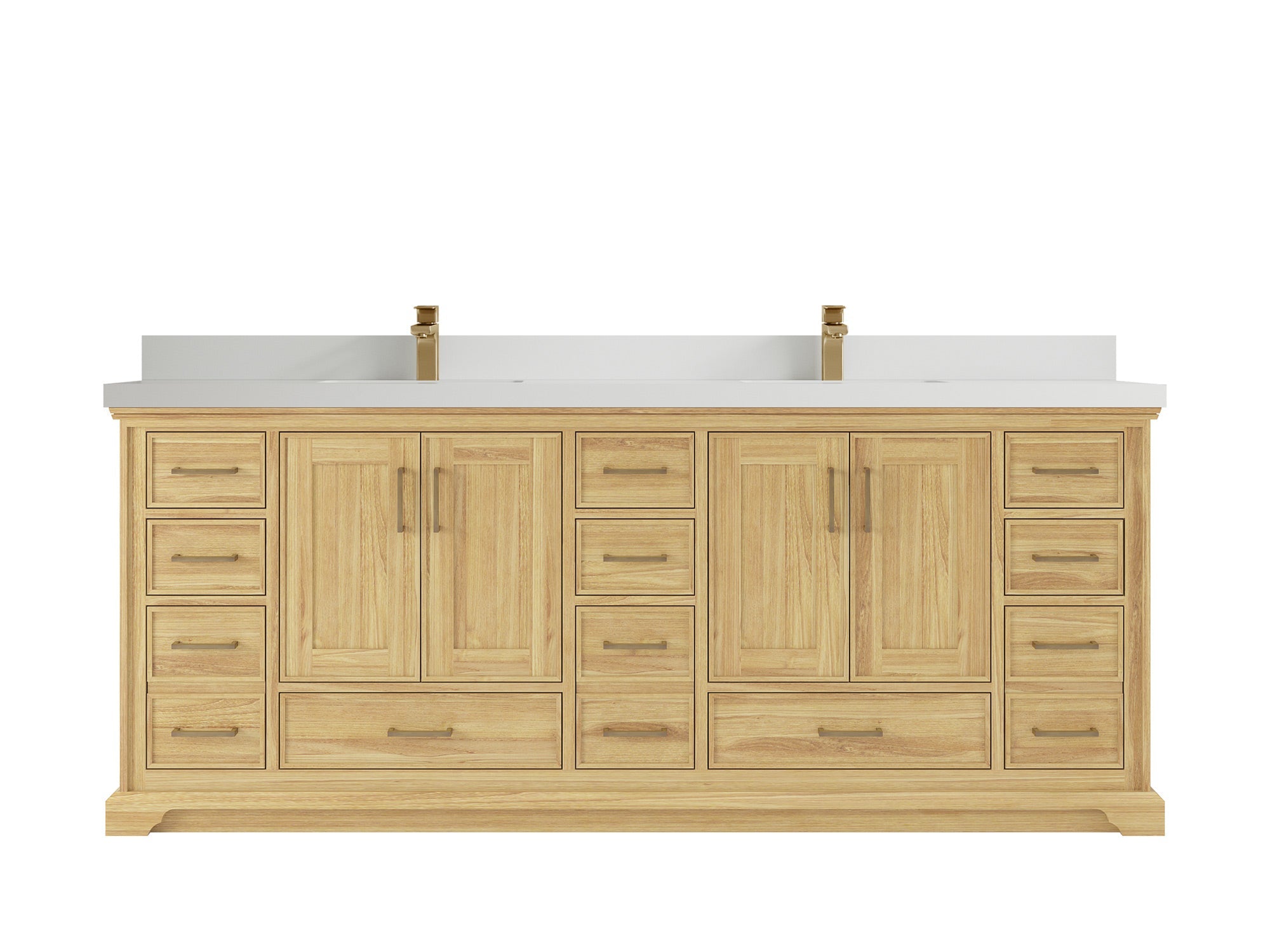 Charlotte 84 in. W x 22 in. D Double Sink Bathroom Teak Wood Vanity - Willow Bath and Vanity