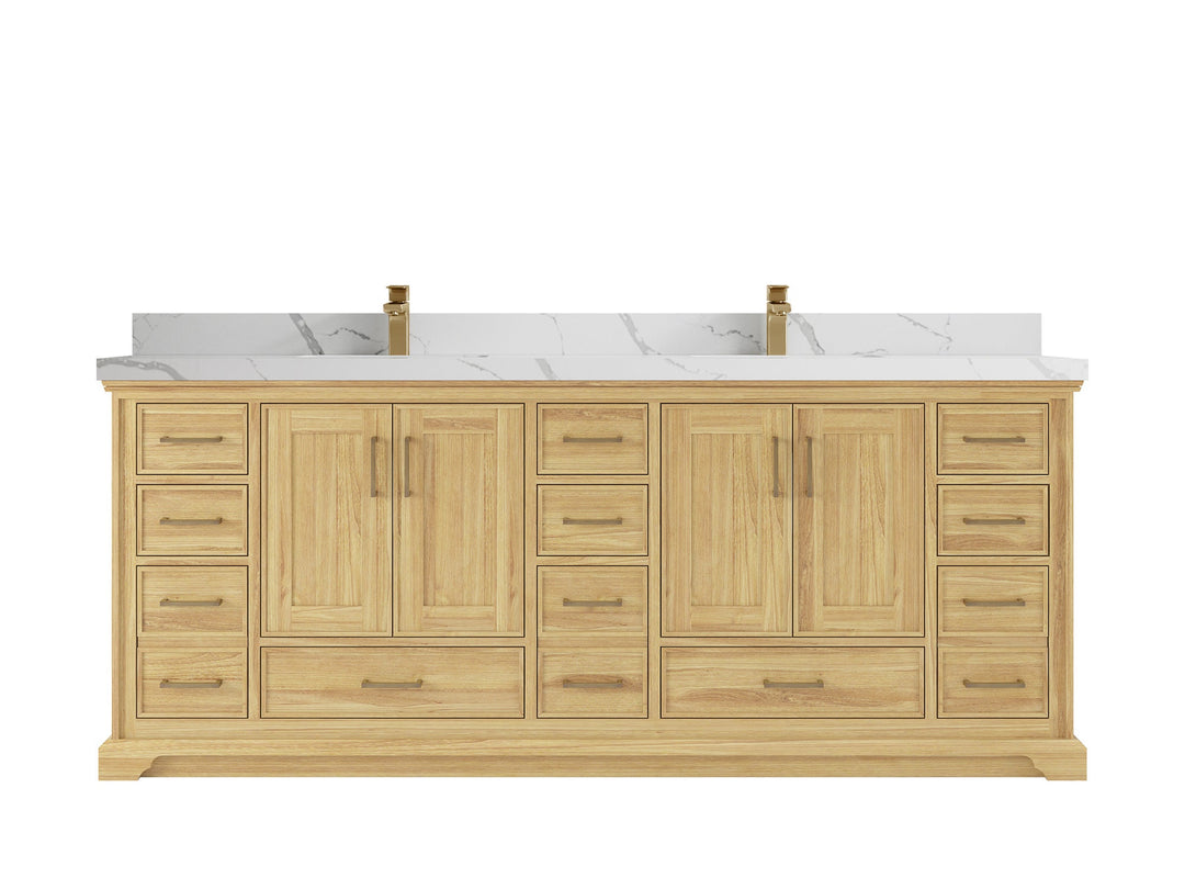 Charlotte 84 in. W x 22 in. D Double Sink Bathroom Teak Wood Vanity - Willow Bath and Vanity