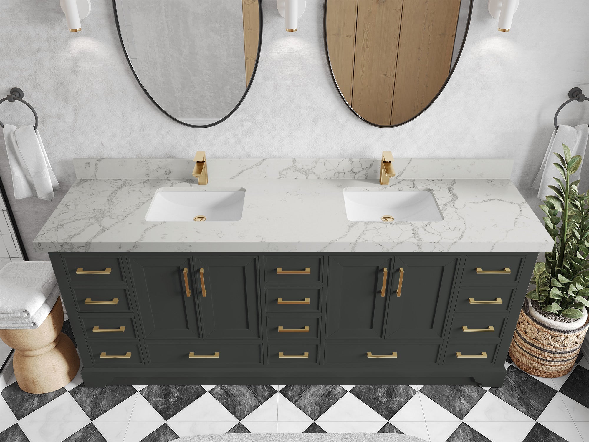 Charlotte 84 in. W x 22 in. D Double Sink Bathroom Vanity - Willow Bath and Vanity