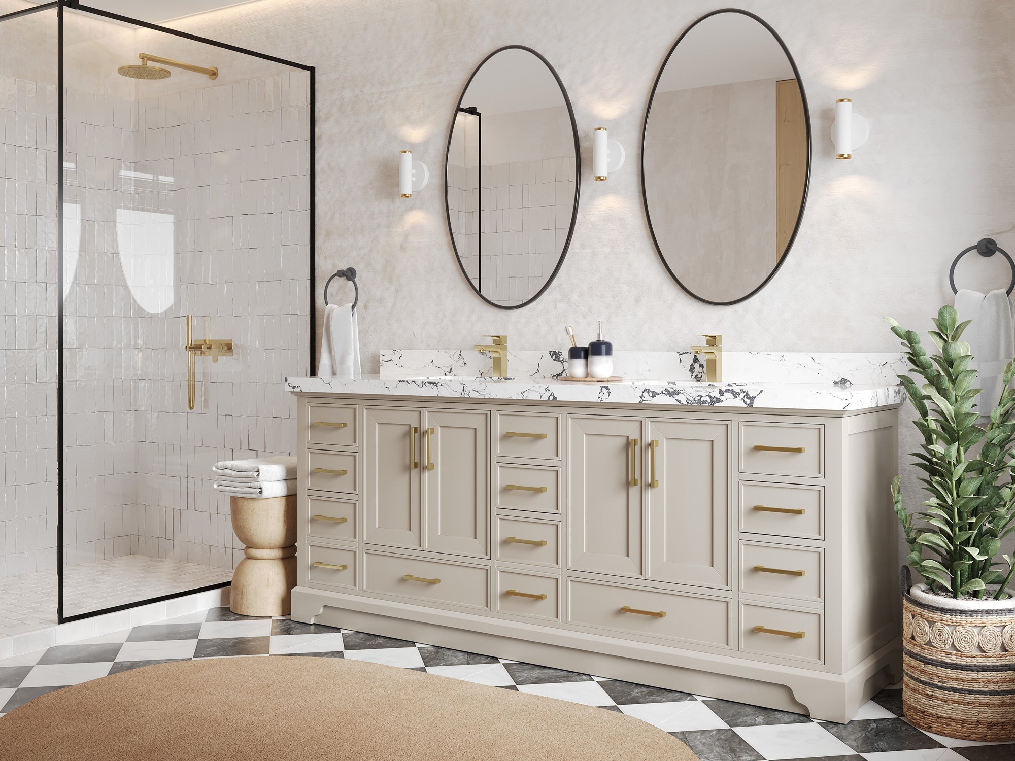 Charlotte 84 in. W x 22 in. D Double Sink Bathroom Vanity - Willow Bath and Vanity