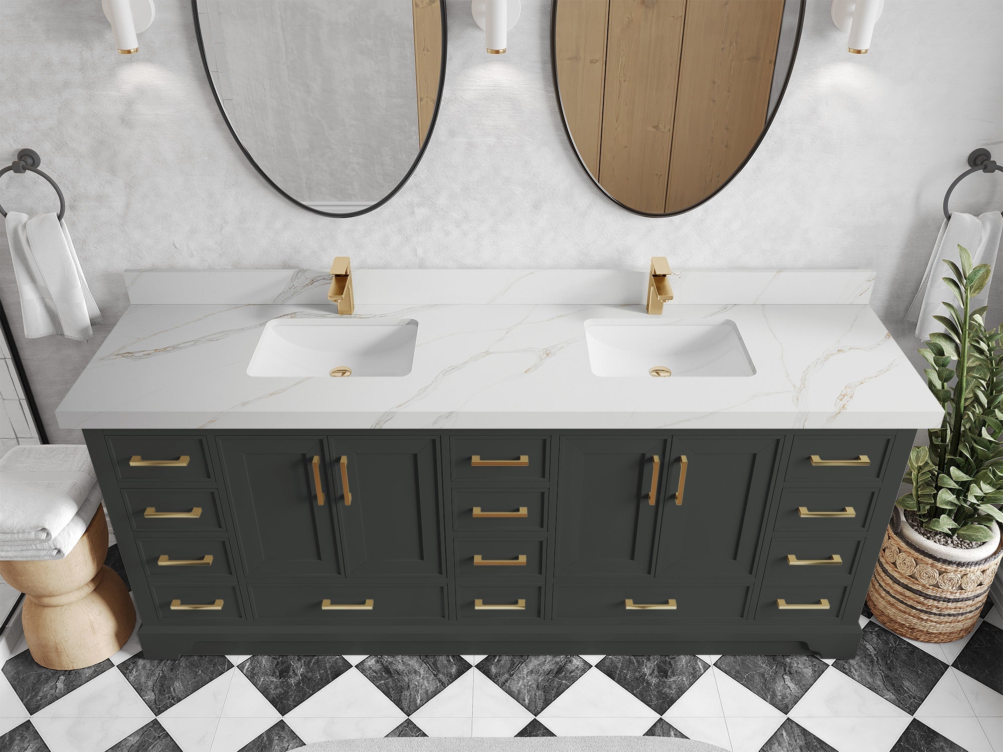 Charlotte 84 in. W x 22 in. D Double Sink Bathroom Vanity - Willow Bath and Vanity