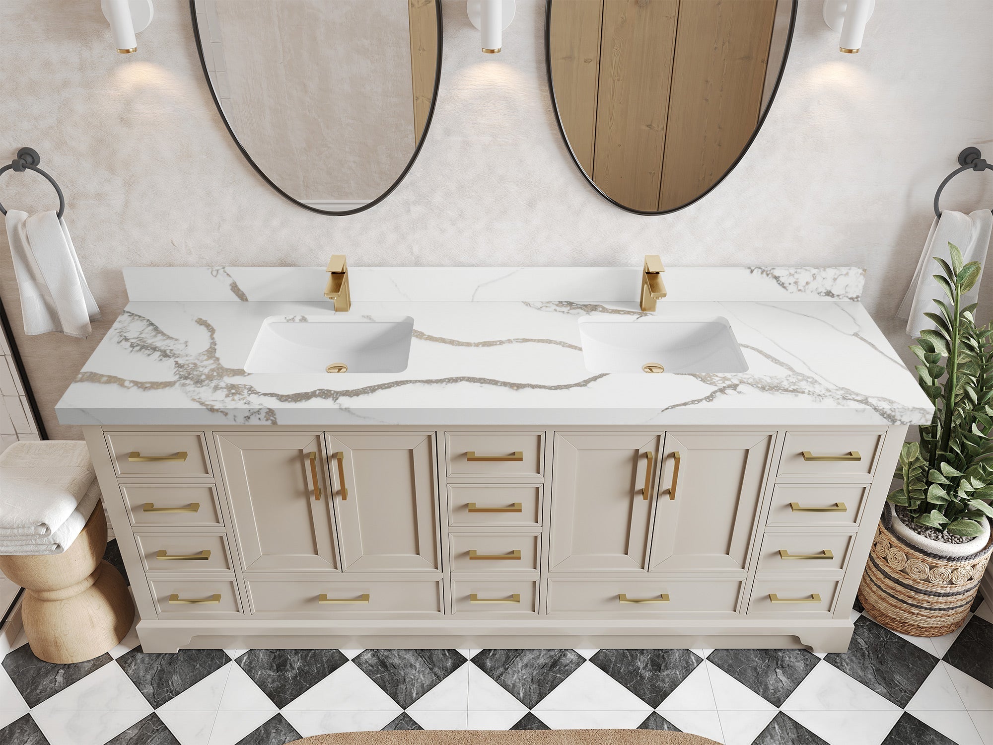 Charlotte 84 in. W x 22 in. D Double Sink Bathroom Vanity - Willow Bath and Vanity