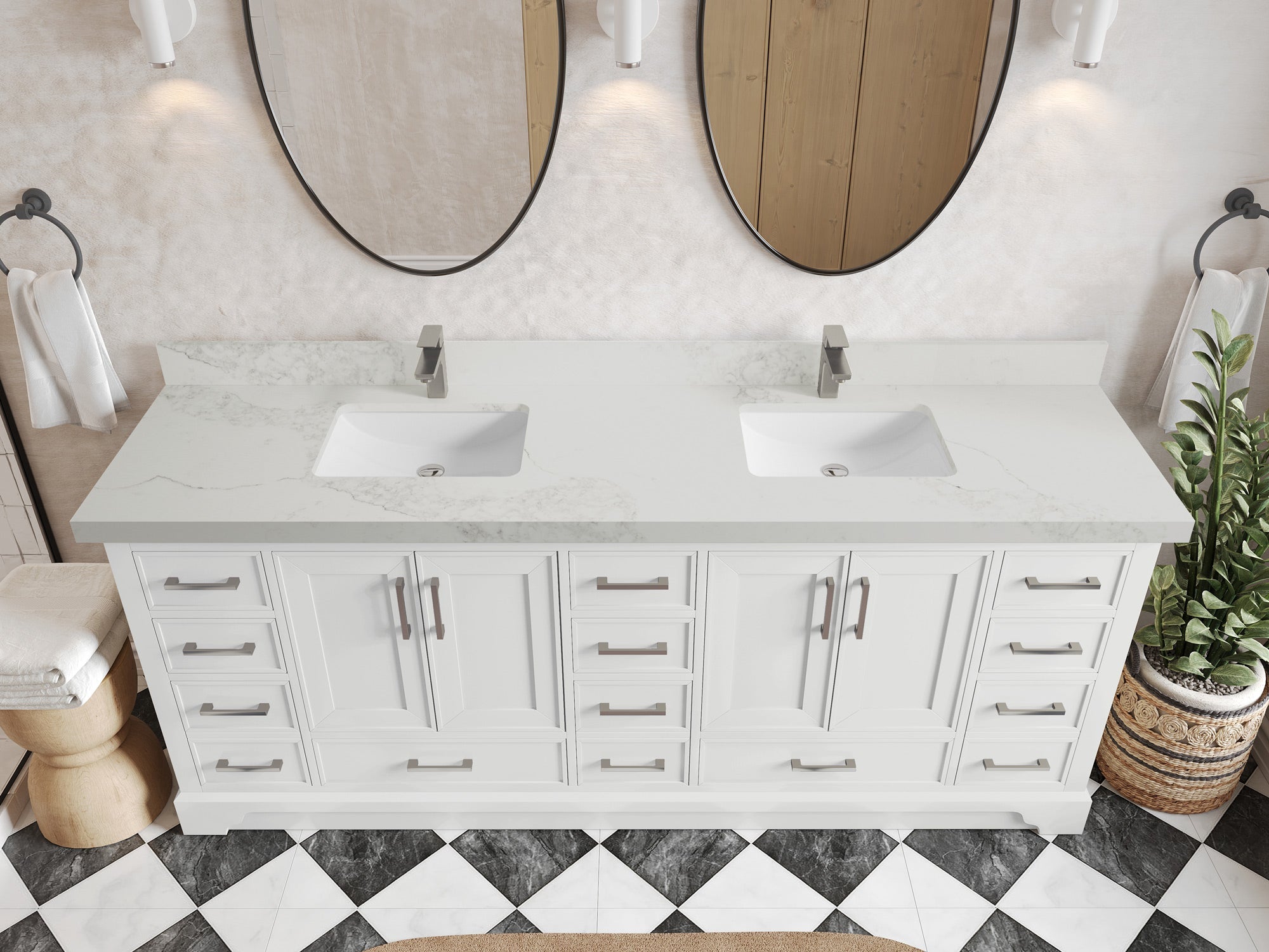 Charlotte 84 in. W x 22 in. D Double Sink Bathroom Vanity - Willow Bath and Vanity