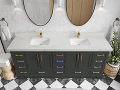 Charlotte 84 in. W x 22 in. D Double Sink Bathroom Vanity - photo 12