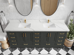 Charlotte 84 in. W x 22 in. D Double Sink Bathroom Vanity - photo 10