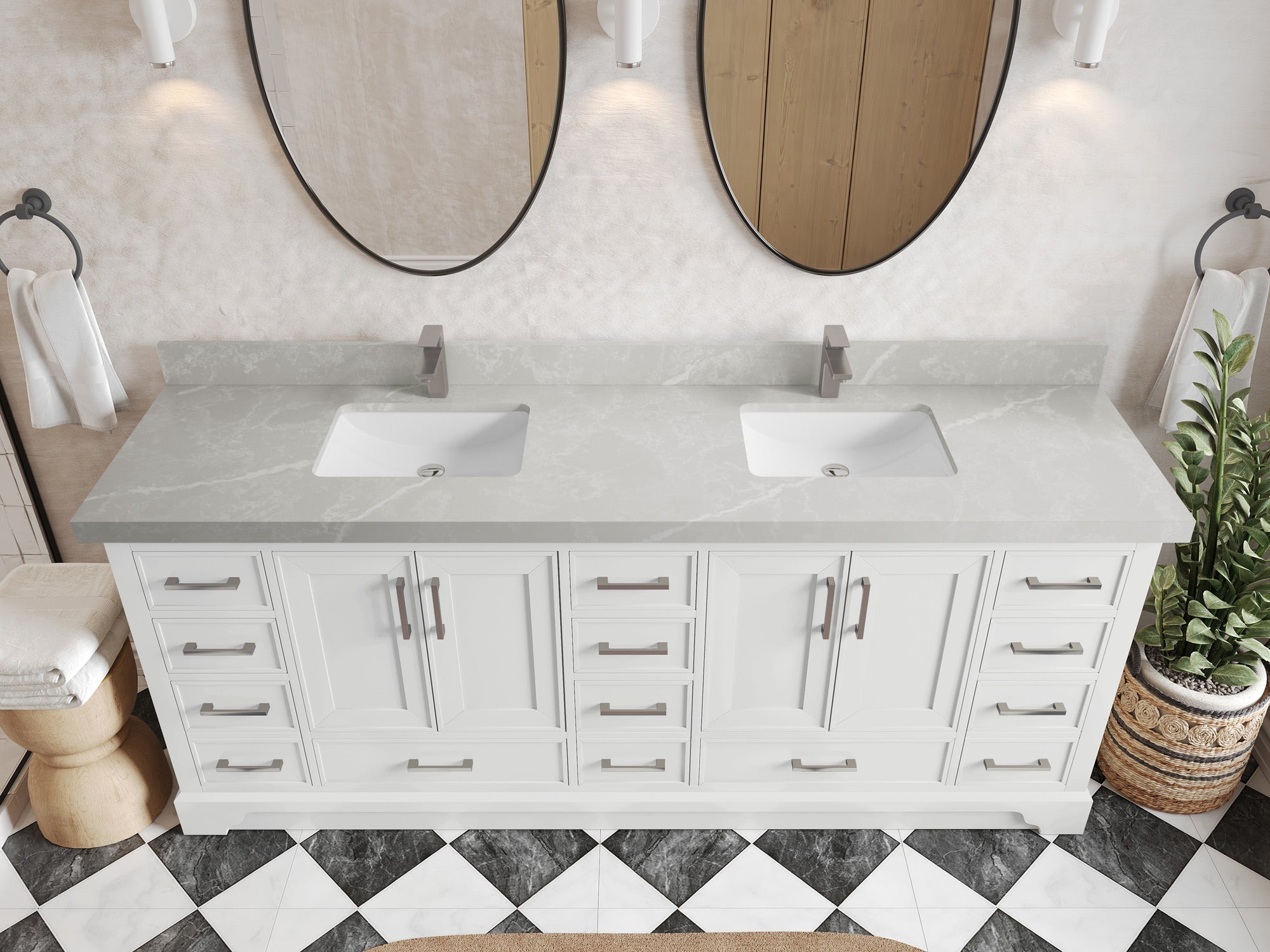 Charlotte 84 in. W x 22 in. D Double Sink Bathroom Vanity - Willow Bath and Vanity