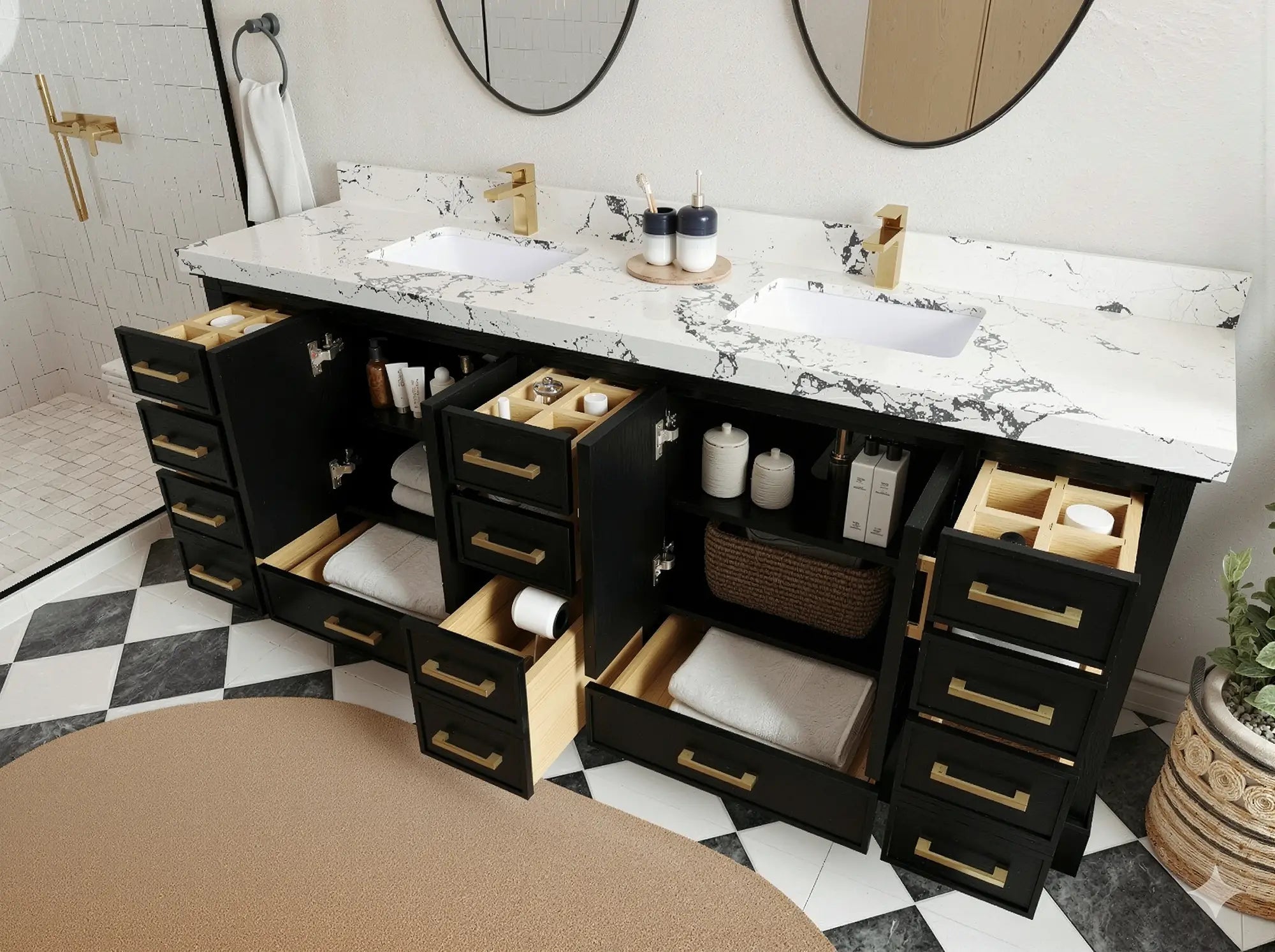 Charlotte 84 in. W x 22 in. D Double Sink Bathroom Vanity - Willow Bath and Vanity