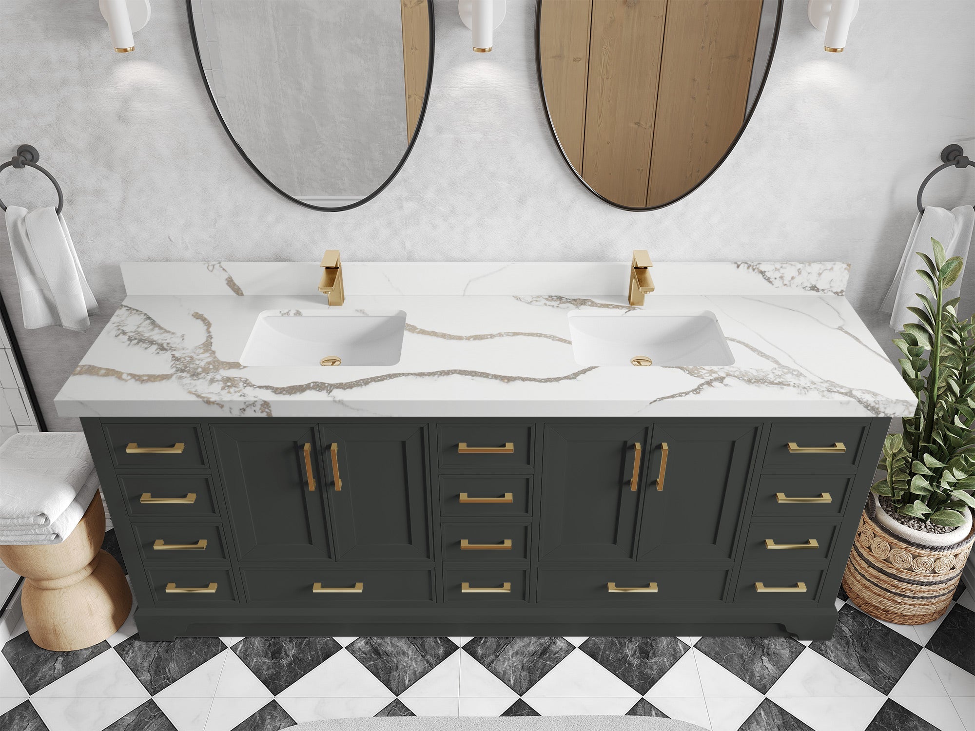 Charlotte 84 in. W x 22 in. D Double Sink Bathroom Vanity - Willow Bath and Vanity