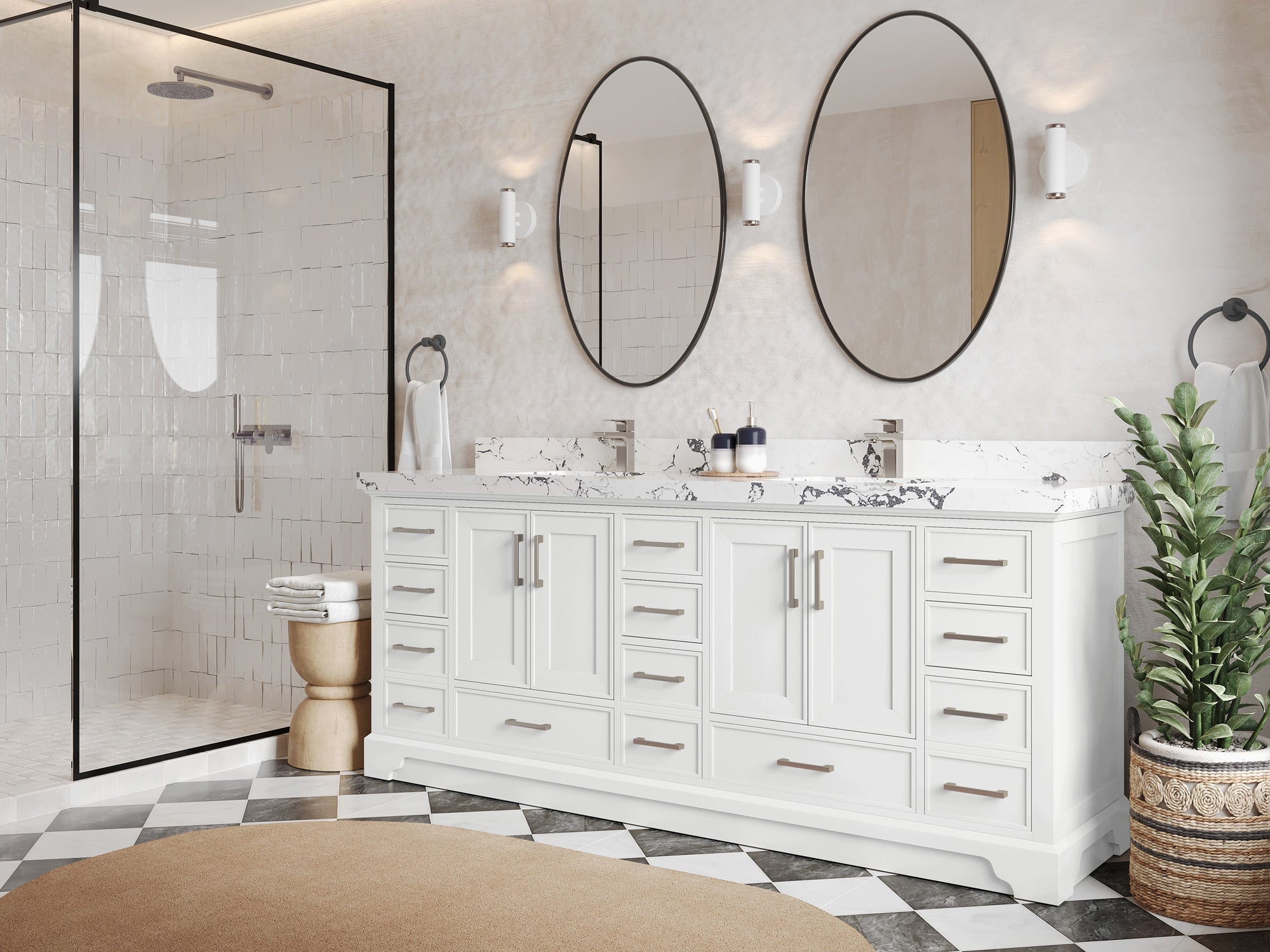 Charlotte 84 in. W x 22 in. D Double Sink Bathroom Vanity - Willow Bath and Vanity