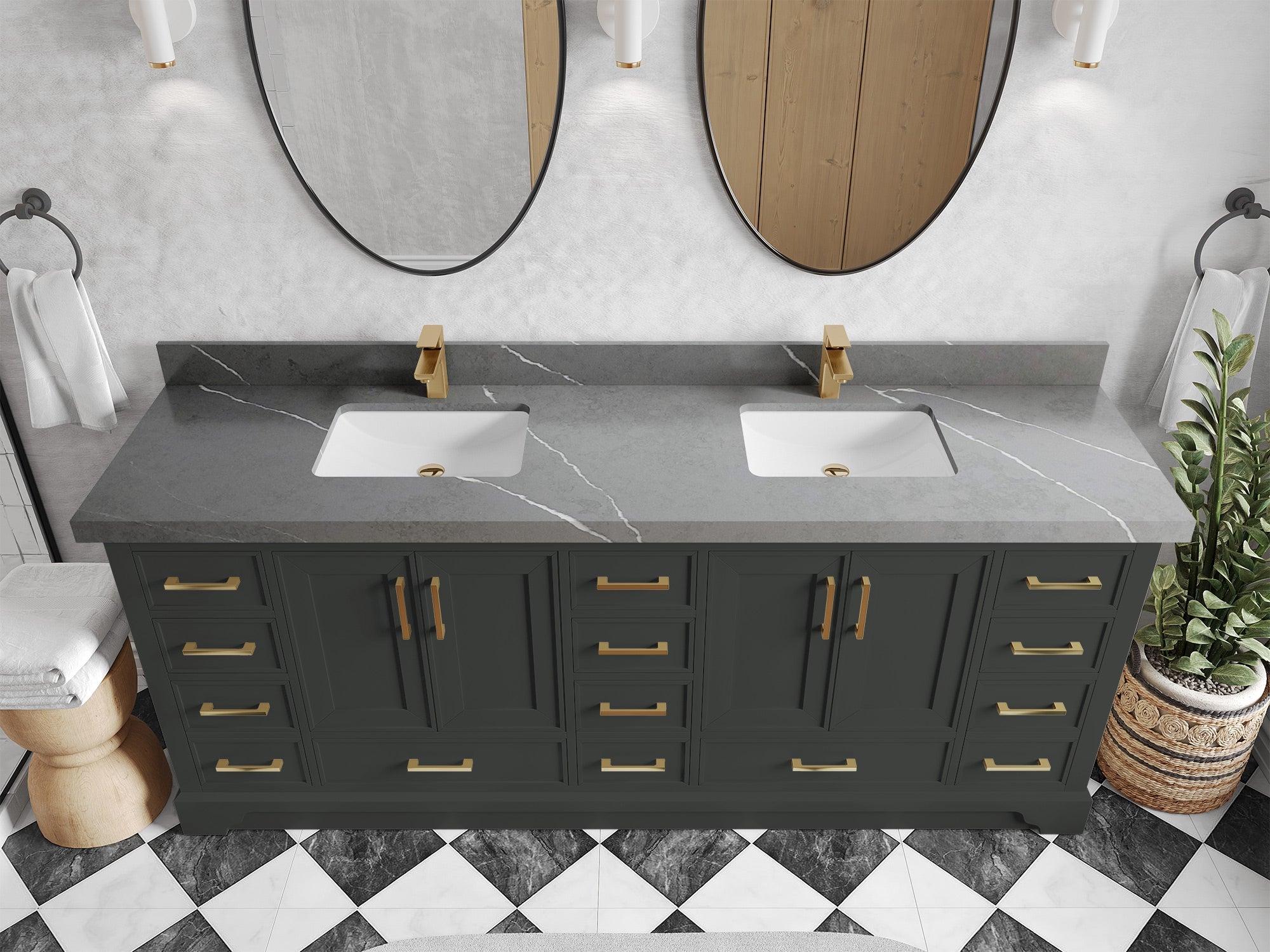 Charlotte 84 in. W x 22 in. D Double Sink Bathroom Vanity - Willow Bath and Vanity