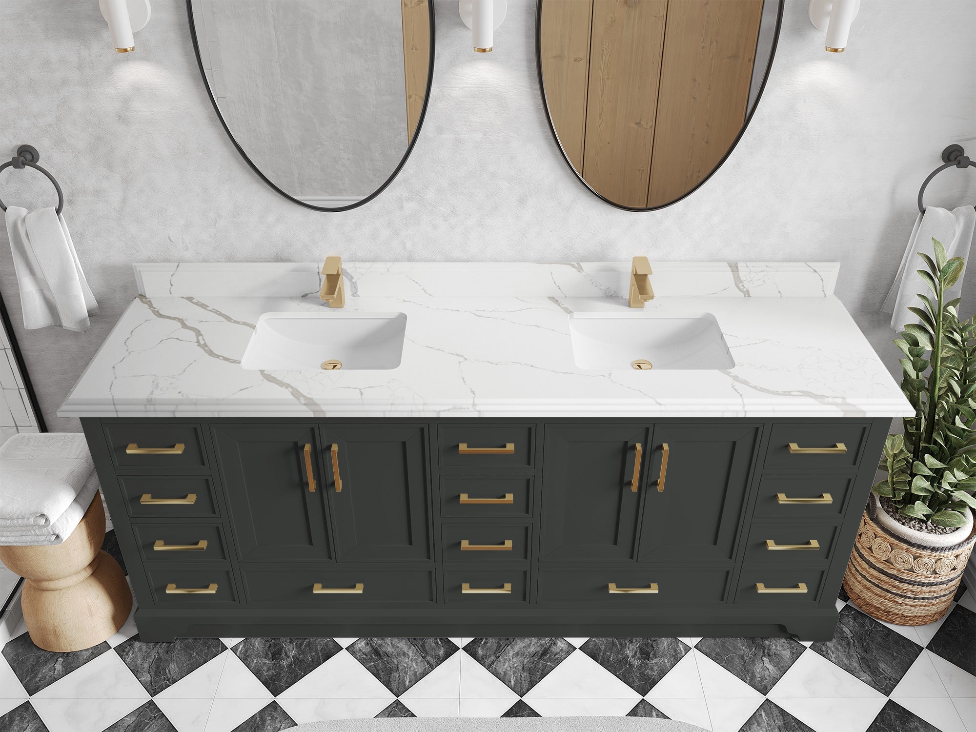 Charlotte 84 in. W x 22 in. D Double Sink Bathroom Vanity - Willow Bath and Vanity