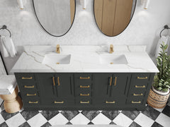 Charlotte 84 in. W x 22 in. D Double Sink Bathroom Vanity - photo 21