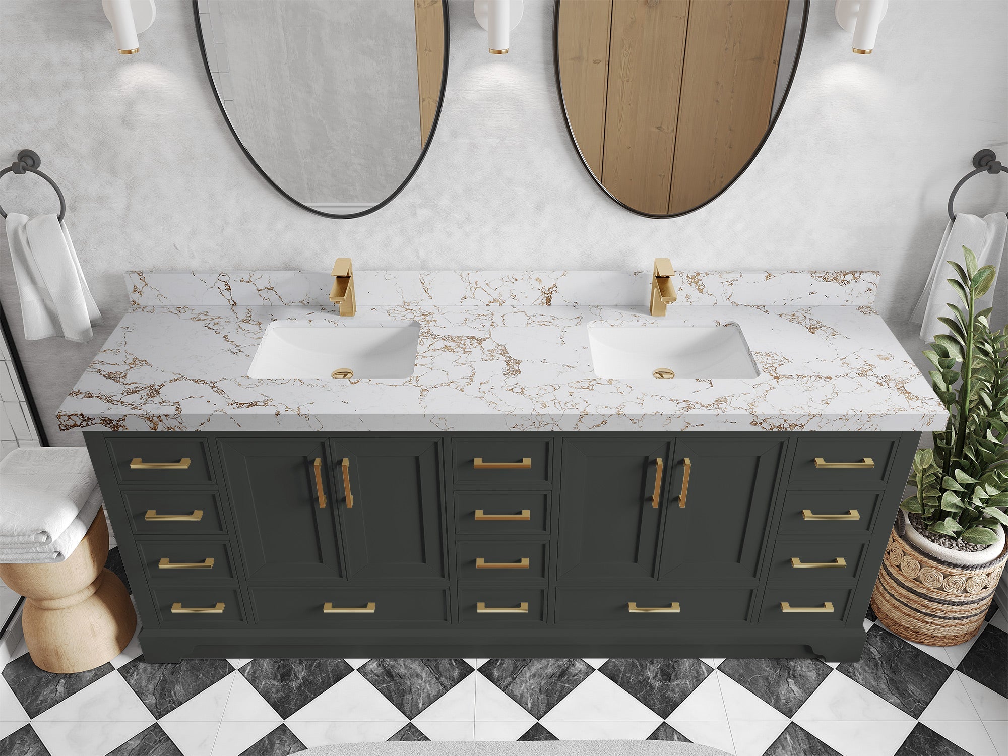 Charlotte 84 in. W x 22 in. D Double Sink Bathroom Vanity - Willow Bath and Vanity