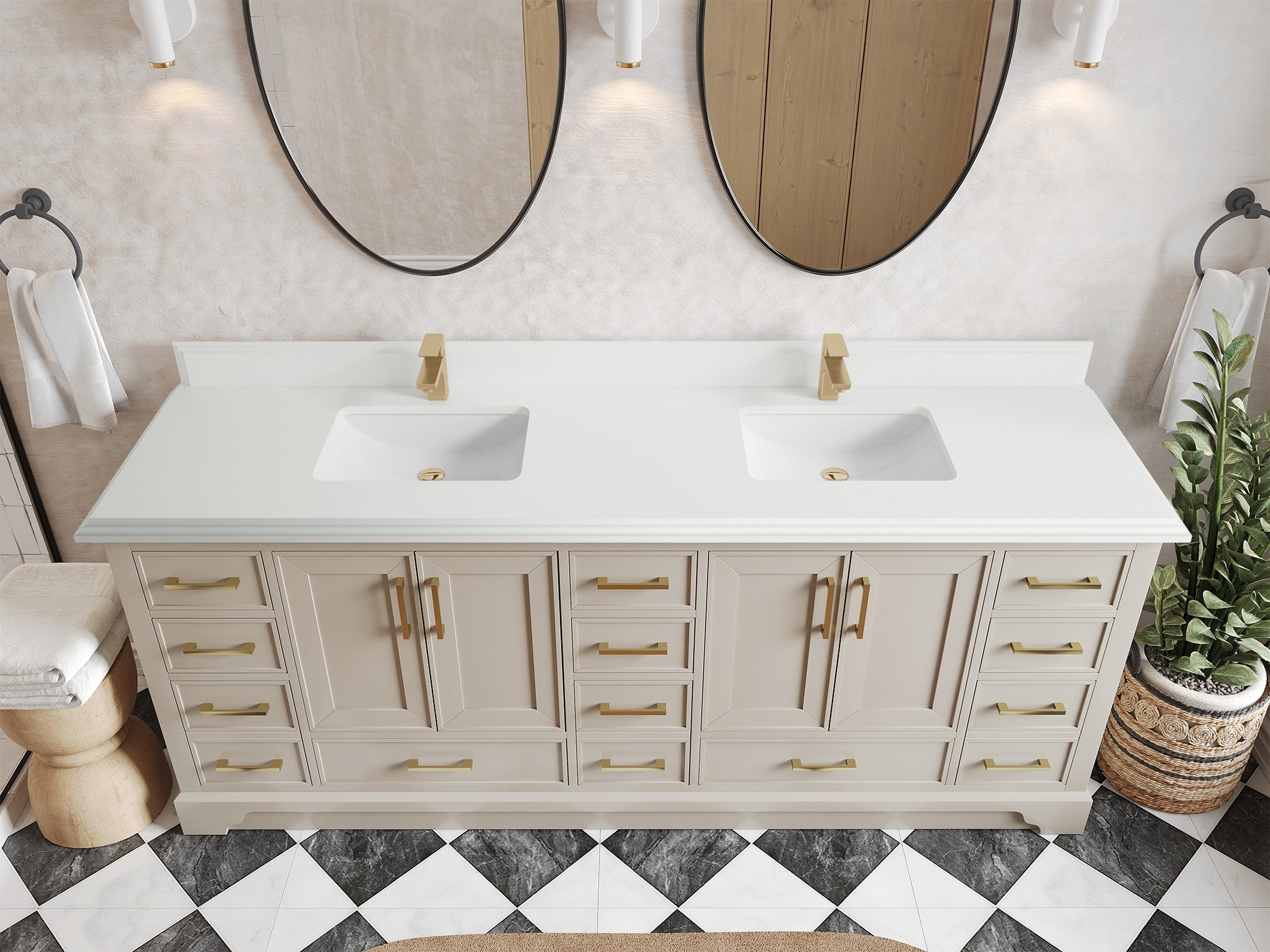 Charlotte 84 in. W x 22 in. D Double Sink Bathroom Vanity - Willow Bath and Vanity