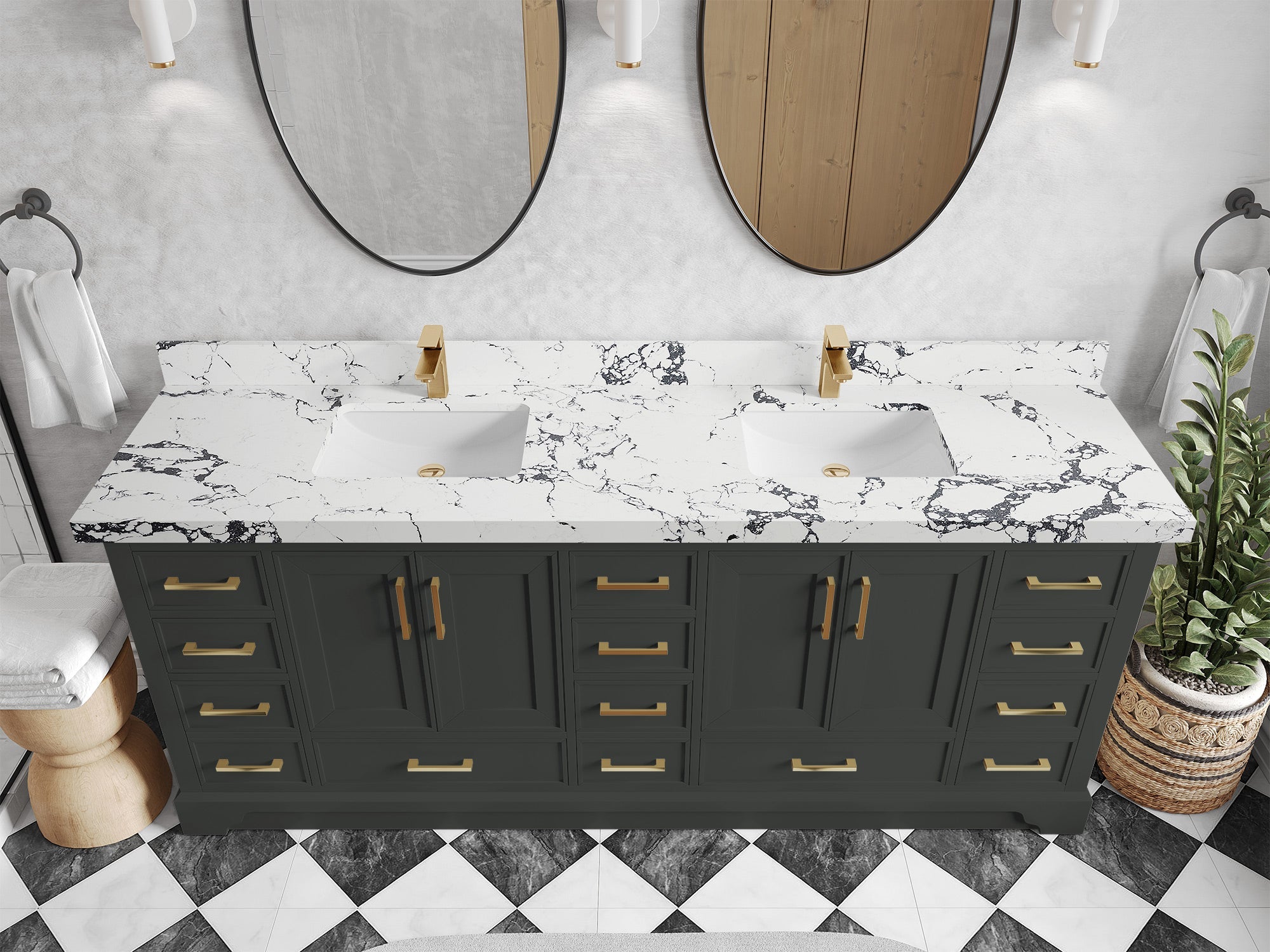 Charlotte 84 in. W x 22 in. D Double Sink Bathroom Vanity - Willow Bath and Vanity