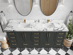 Charlotte 84 in. W x 22 in. D Double Sink Bathroom Vanity - photo 37