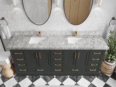 Charlotte 84 in. W x 22 in. D Double Sink Bathroom Vanity - photo 17