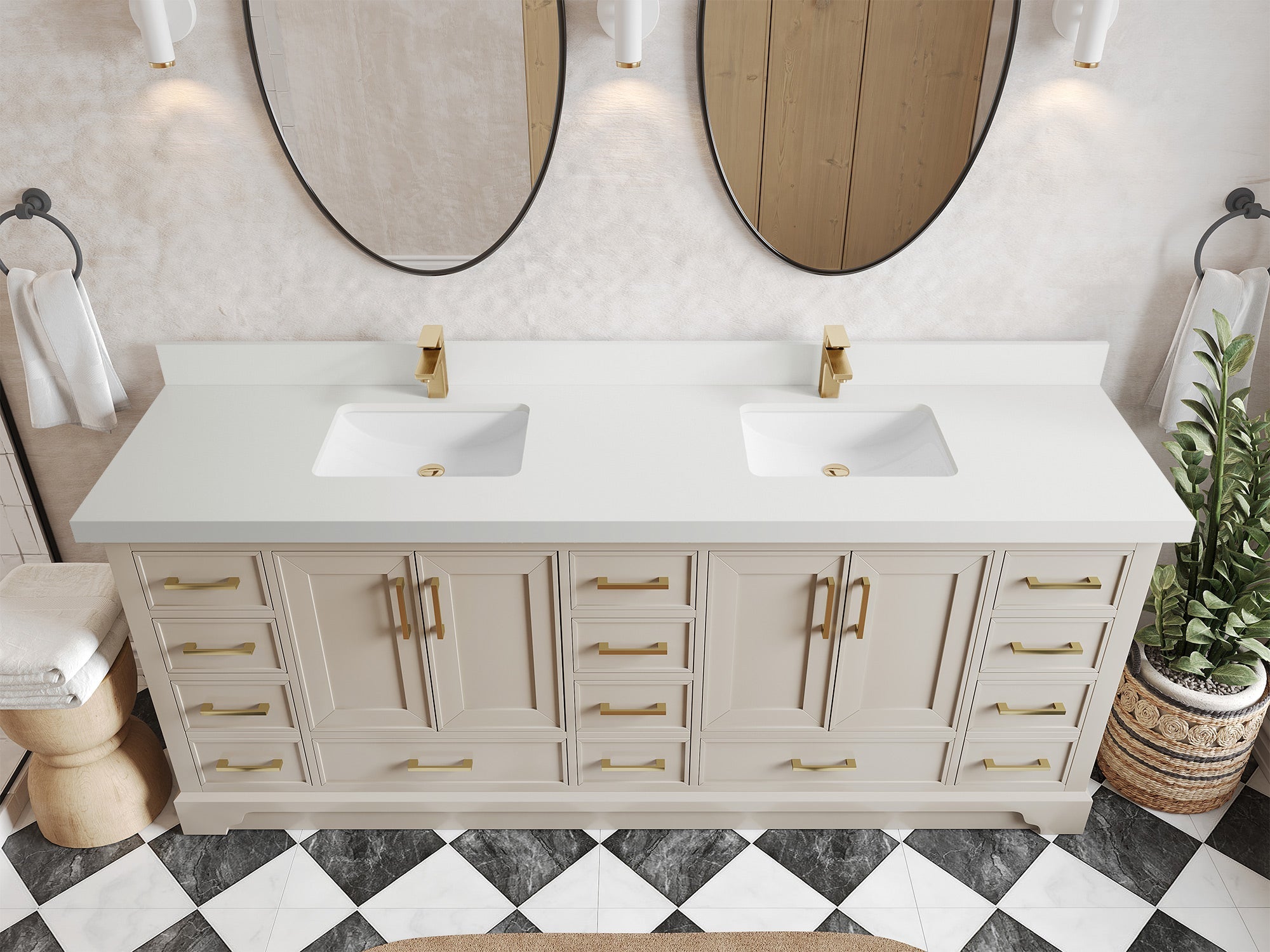 Charlotte 84 in. W x 22 in. D Double Sink Bathroom Vanity - Willow Bath and Vanity