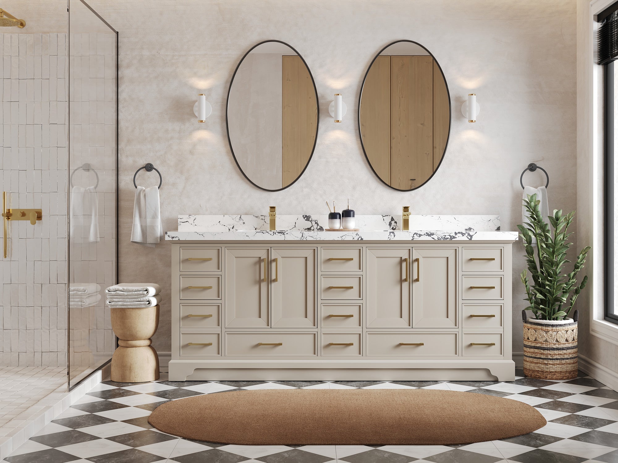 Charlotte 84 in. W x 22 in. D Double Sink Bathroom Vanity - Willow Bath and Vanity