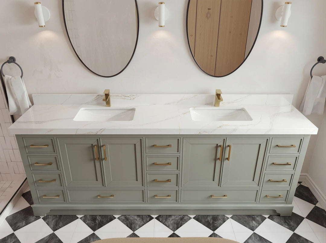 Charlotte 96 in W x 22 in D Free Standing Double Sink Bathroom Vanity | 
              
                Evergreen
                
                  
             - CHR-CAB-EGN-95 - photo №9