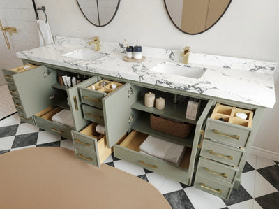 Charlotte 96 in W x 22 in D Free Standing Double Sink Bathroom Vanity - Willow Bath and Vanity