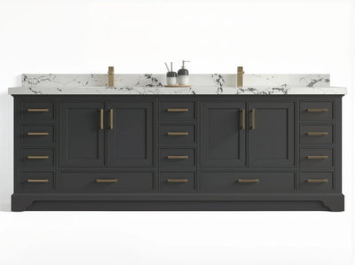 Charlotte 96 in W x 22 in D Free Standing Double Sink Bathroom Vanity - Willow Bath and Vanity