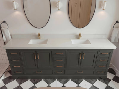 Charlotte 96 in W x 22 in D Free Standing Double Sink Bathroom Vanity - Willow Bath and Vanity
