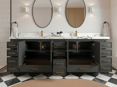 Charlotte 96 in W x 22 in D Free Standing Double Sink Bathroom Vanity - photo 3