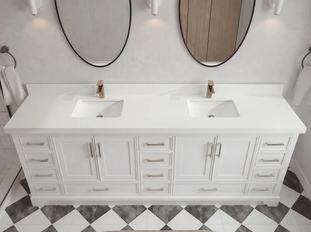 Charlotte 96 in W x 22 in D Free Standing Double Sink Bathroom Vanity | 
              
                White
                
                  
             - CHR-CAB-WH-95 - photo №13