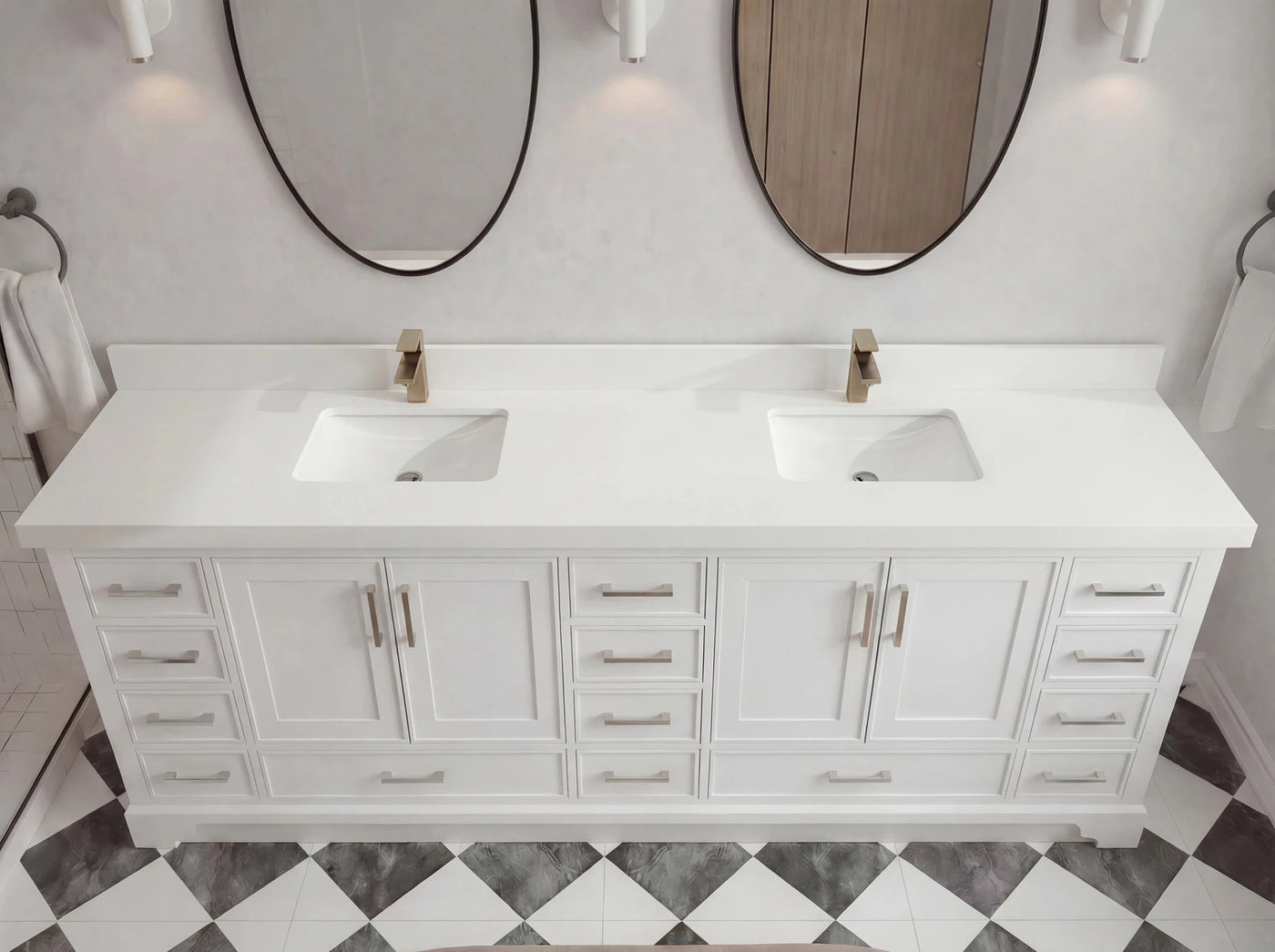 Charlotte 96 in W x 22 in D Free Standing Double Sink Bathroom Vanity