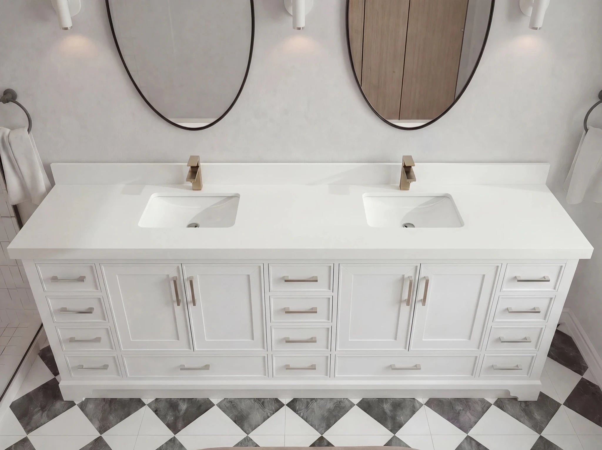Charlotte 96 in W x 22 in D Free Standing Double Sink Bathroom Vanity - Willow Bath and Vanity