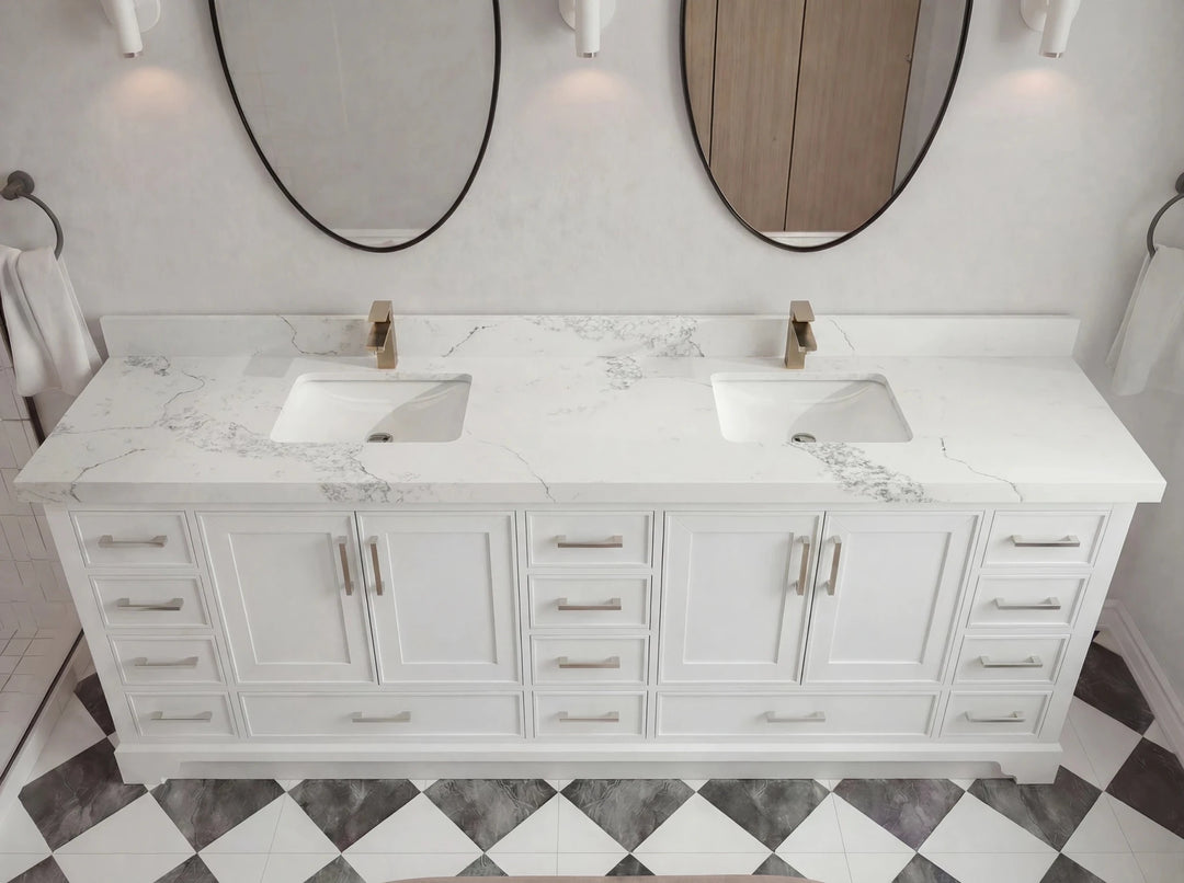 Charlotte 96 in W x 22 in D Free Standing Double Sink Bathroom Vanity | 
              
                White
                
                  
             - CHR-CAB-WH-95 - photo №10