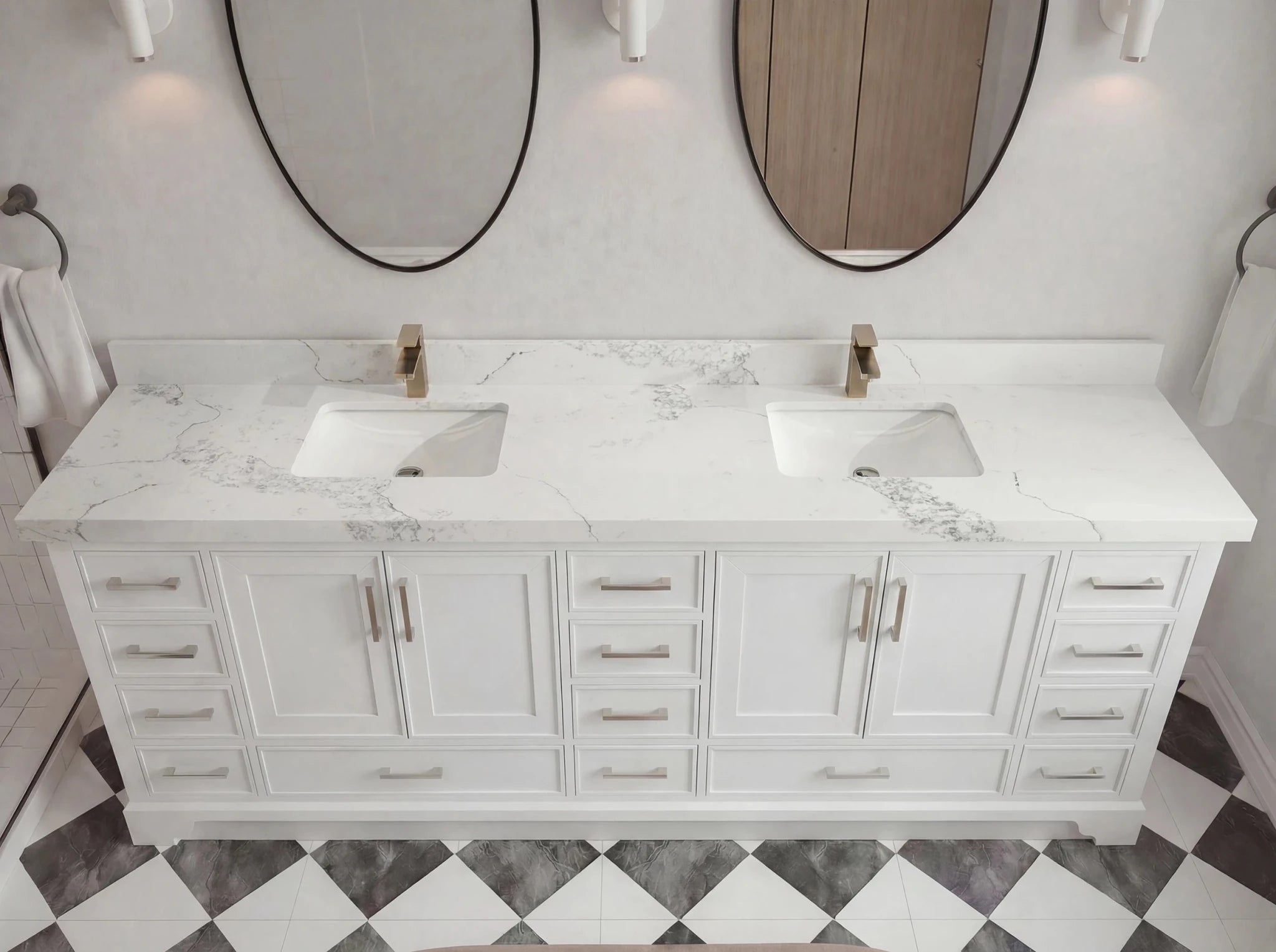 Charlotte 96 in W x 22 in D Free Standing Double Sink Bathroom Vanity - Willow Bath and Vanity