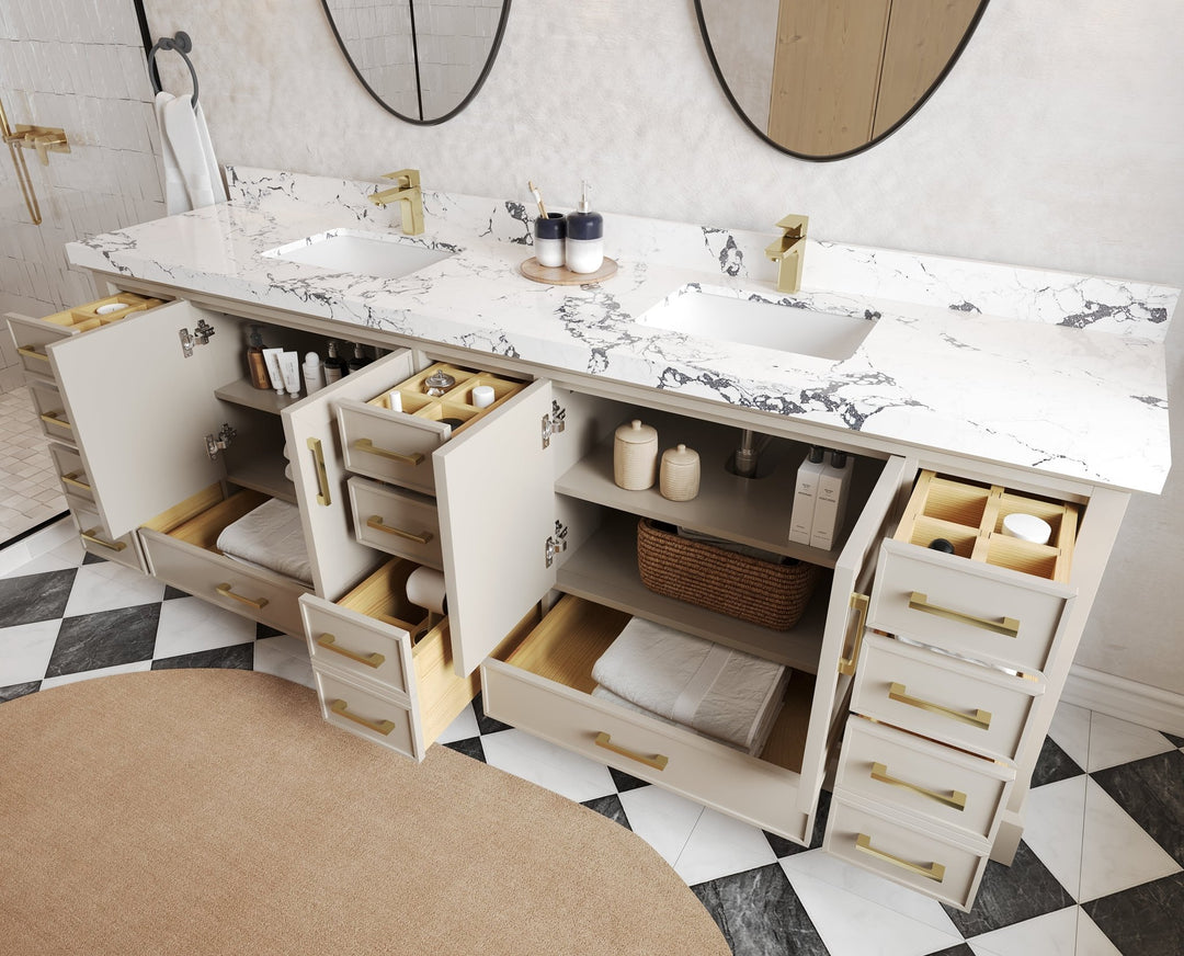 Charlotte 96 in W x 22 in D Free Standing Double Sink Bathroom Vanity - Willow Bath and Vanity