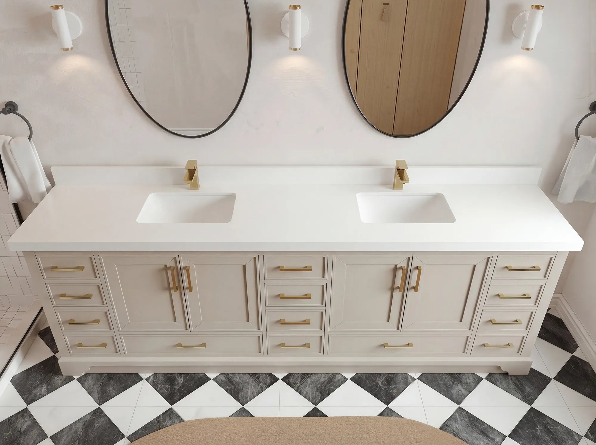 Charlotte 96 in W x 22 in D Free Standing Double Sink Bathroom Vanity - Willow Bath and Vanity