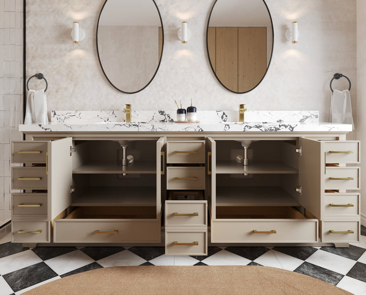 Charlotte 96 in W x 22 in D Free Standing Double Sink Bathroom Vanity - photo 4