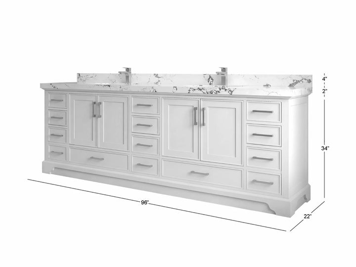 Charlotte 96 in W x 22 in D Free Standing Double Sink Bathroom Vanity - photo 7