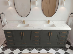 Charlotte 96 in W x 22 in D Free Standing Double Sink Bathroom Vanity - photo 8