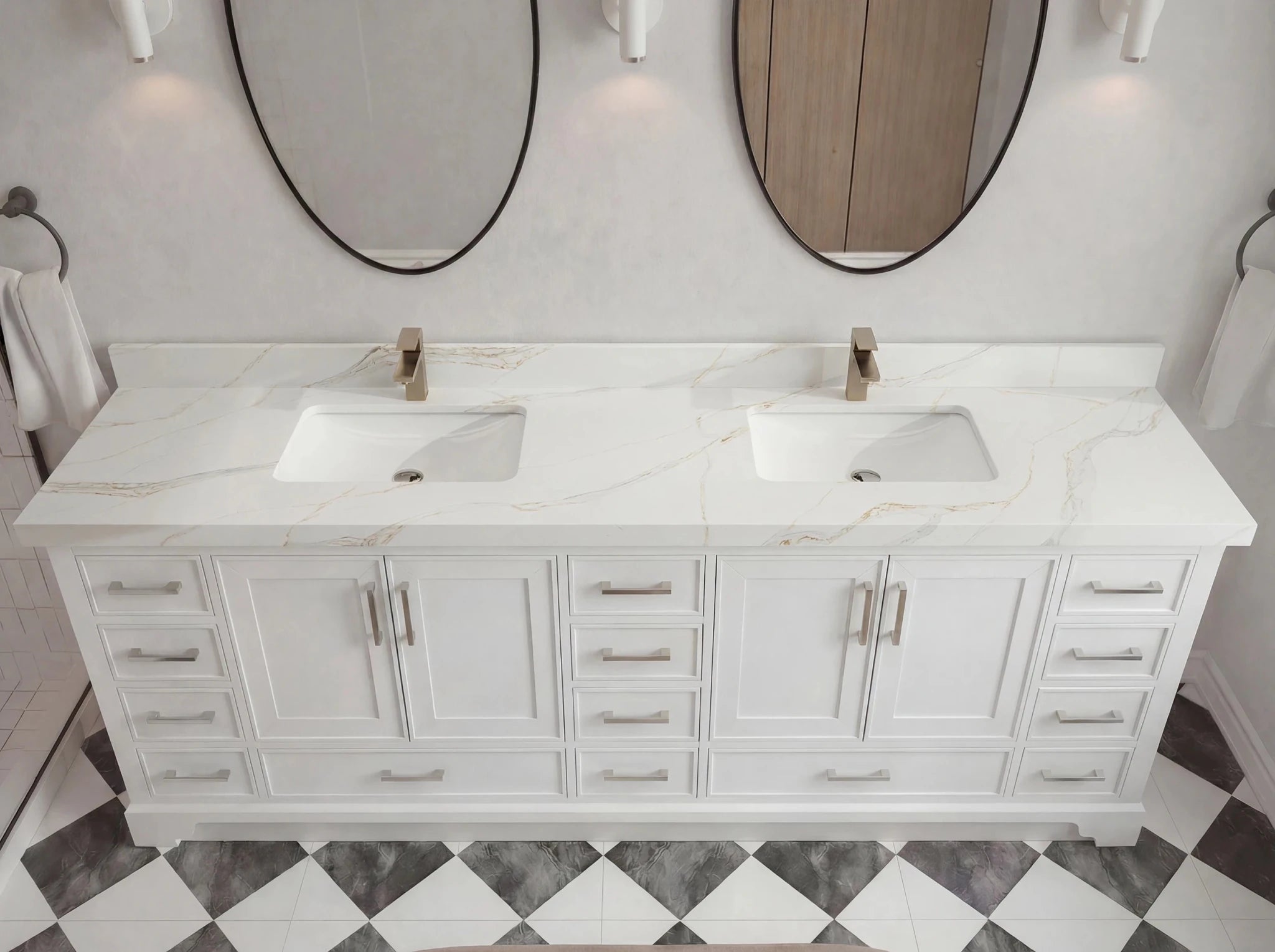 Charlotte 96 in W x 22 in D Free Standing Double Sink Bathroom Vanity - Willow Bath and Vanity