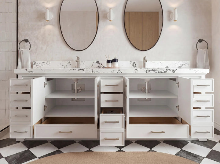 Charlotte 96 in W x 22 in D Free Standing Double Sink Bathroom Vanity - photo 4