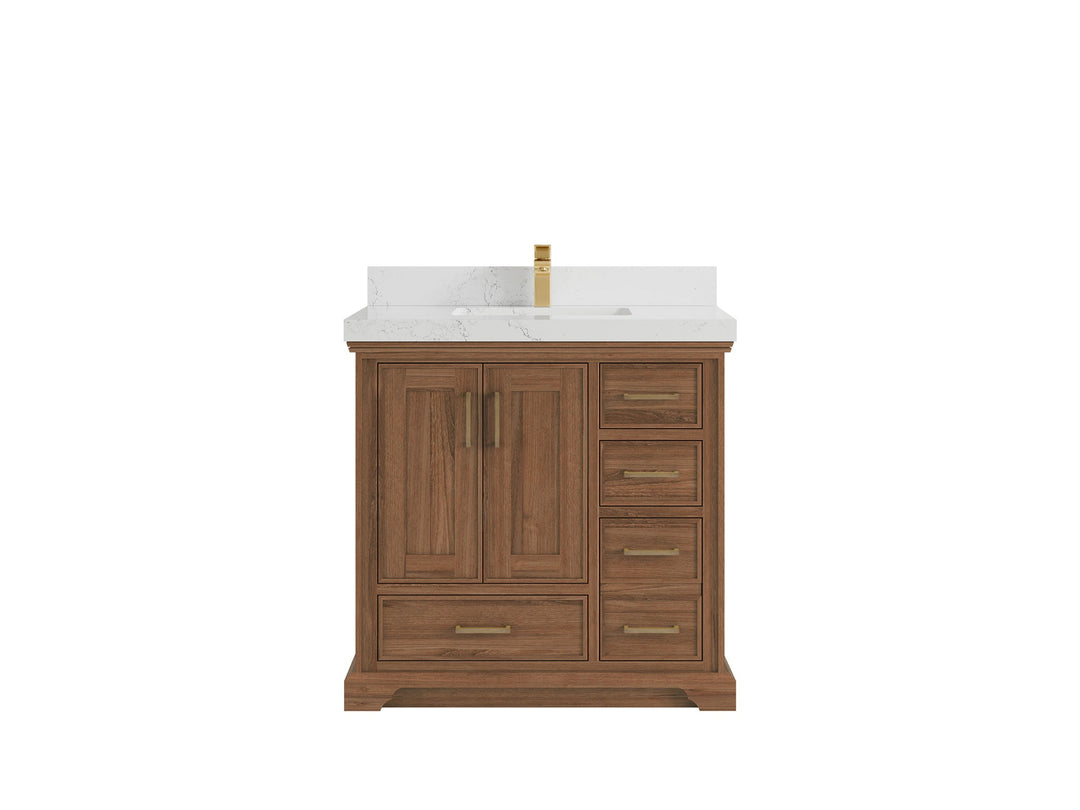 Charlotte Teak 36 in. W x 22 in. D Center Sink Bathroom Teak Wood Bathroom Vanity - Willow Bath and Vanity