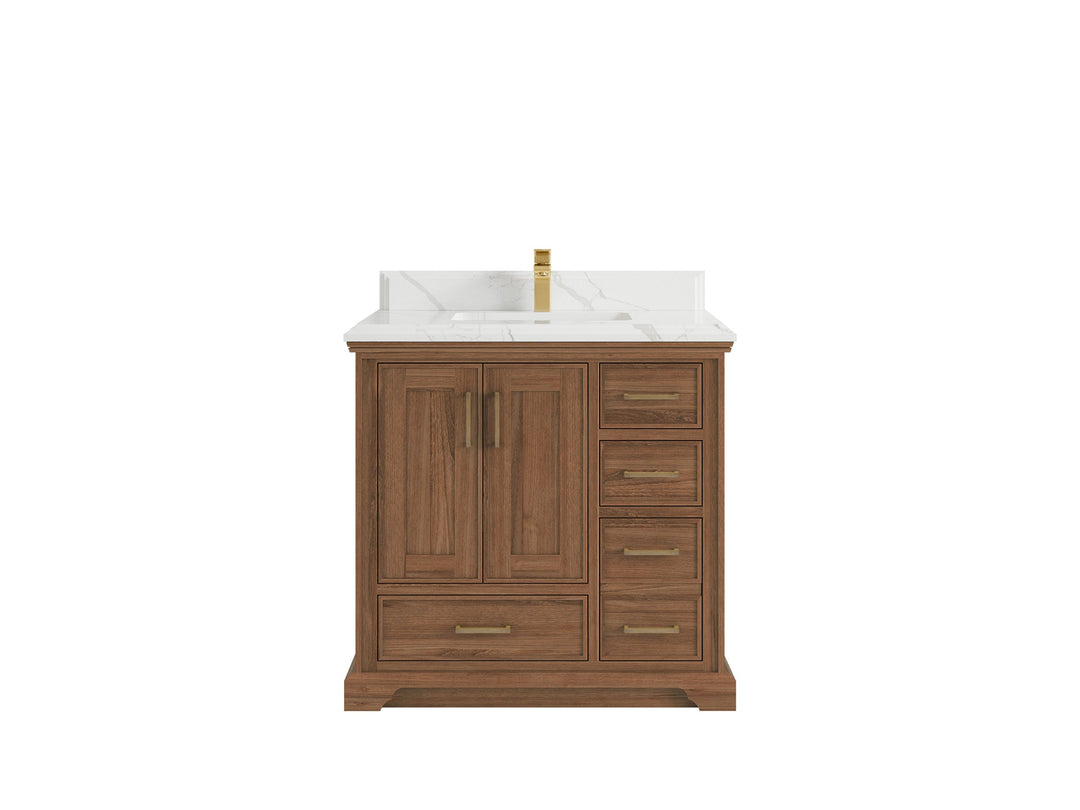 Charlotte Teak 36 in. W x 22 in. D Center Sink Bathroom Teak Wood Bathroom Vanity - Willow Bath and Vanity