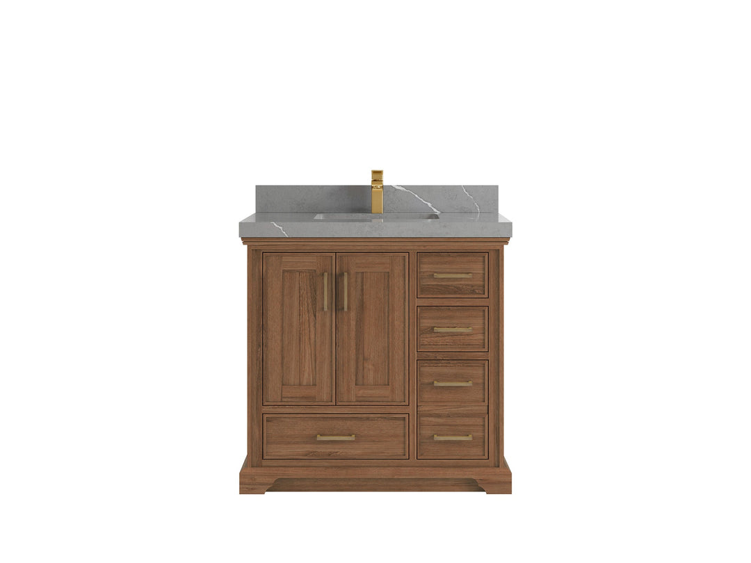 Charlotte Teak 36 in. W x 22 in. D Center Sink Bathroom Teak Wood Bathroom Vanity - Willow Bath and Vanity