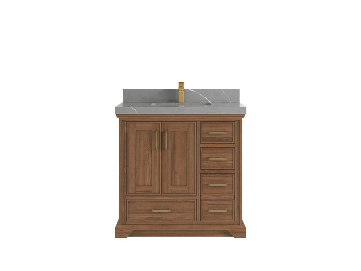 Charlotte Teak 36 in. W x 22 in. D Center Sink Bathroom Teak Wood Bathroom Vanity - photo 19