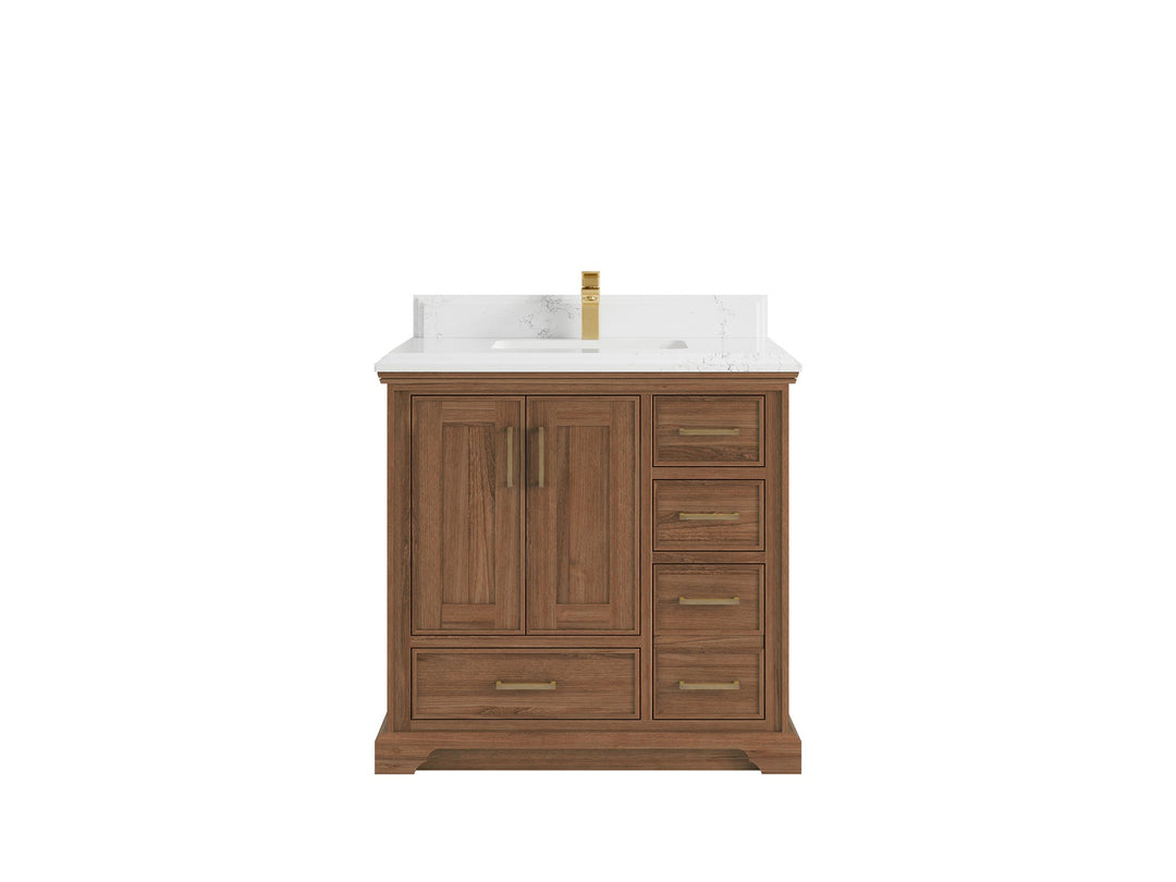Charlotte Teak 36 in. W x 22 in. D Center Sink Bathroom Teak Wood Bathroom Vanity - Willow Bath and Vanity