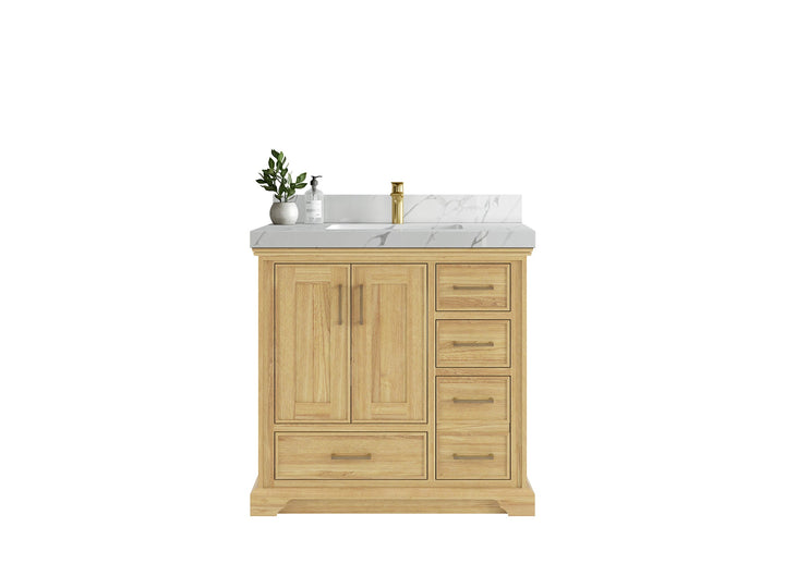 Charlotte Teak 36 in. W x 22 in. D Center Sink Bathroom Teak Wood Bathroom Vanity - photo 1