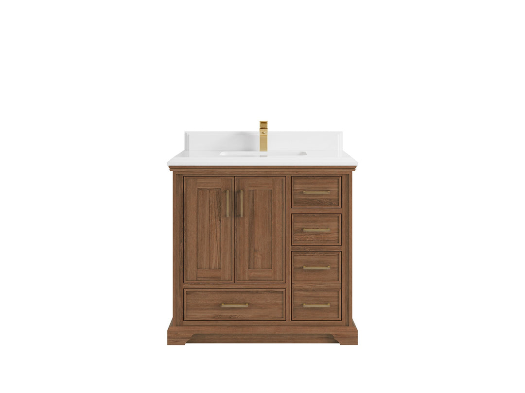 Charlotte Teak 36 in. W x 22 in. D Center Sink Bathroom Teak Wood Bathroom Vanity - Willow Bath and Vanity