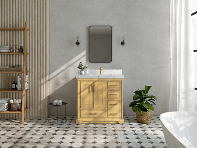 Charlotte Teak 36 in. W x 22 in. D Center Sink Bathroom Teak Wood Bathroom Vanity - Willow Bath and Vanity
