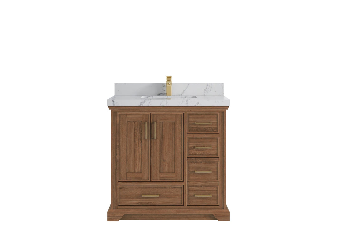 Charlotte Teak 36 in. W x 22 in. D Center Sink Bathroom Teak Wood Bathroom Vanity - Willow Bath and Vanity