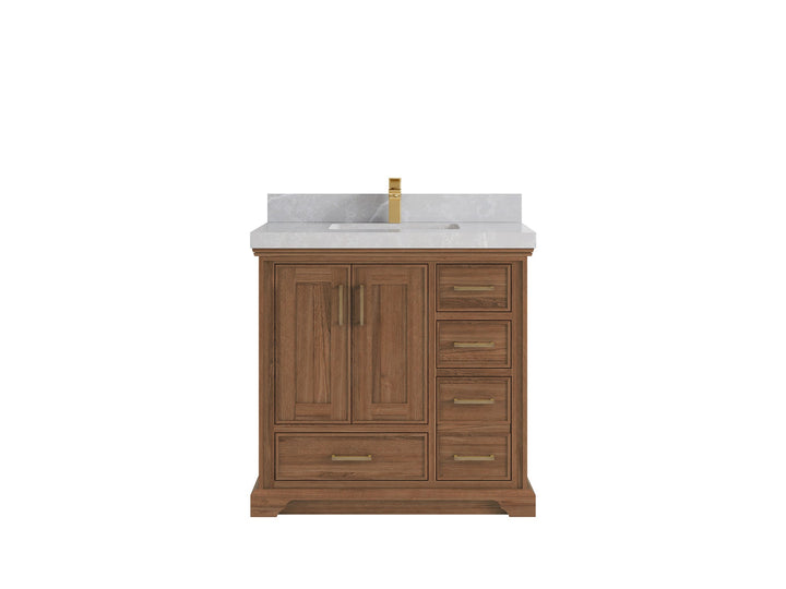 Charlotte Teak 36 in. W x 22 in. D Center Sink Bathroom Teak Wood Bathroom Vanity - photo 18